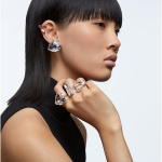 Mesmera clip earring, Single, Delta, White
